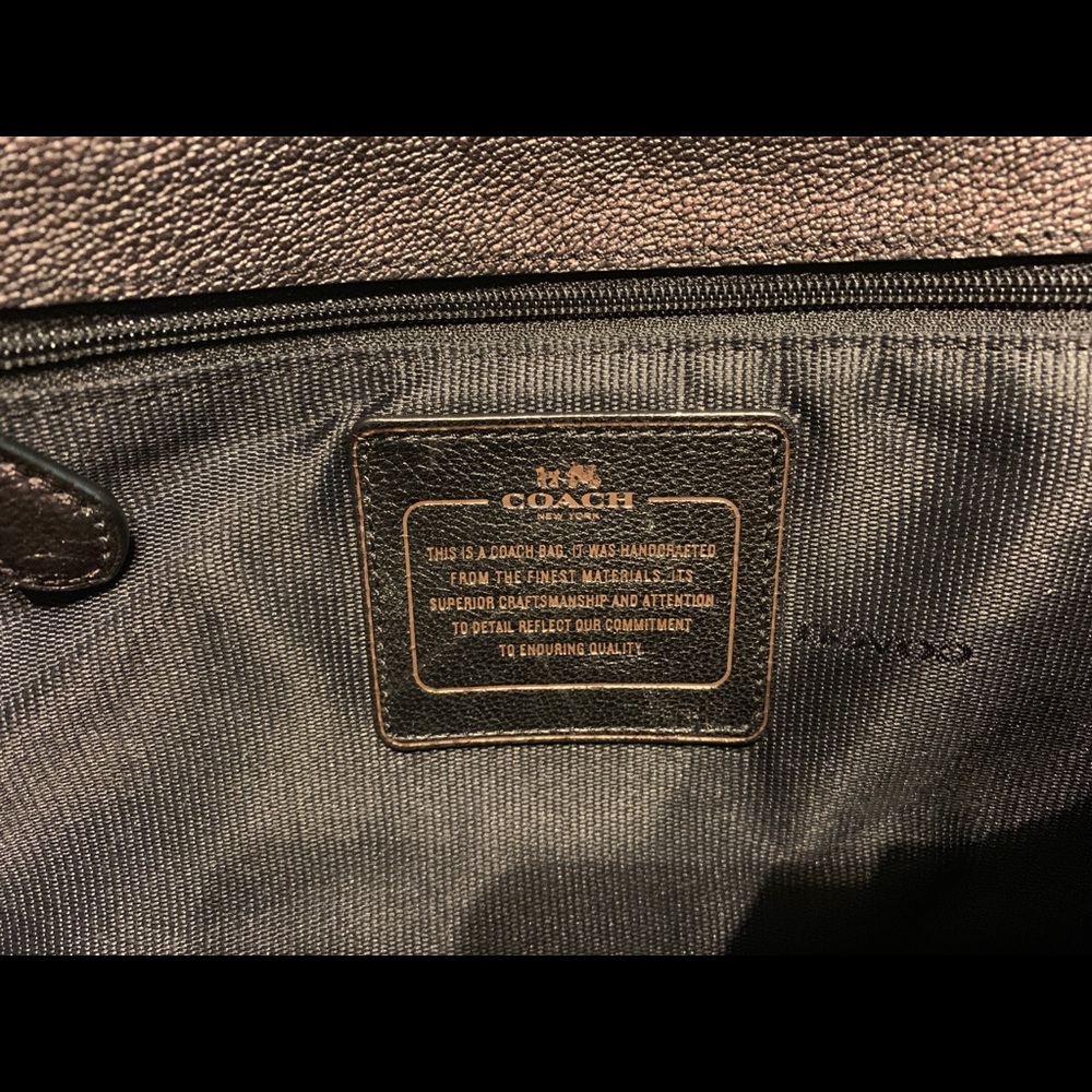 Coach Metallic Leather Messenger Bronze - Picture 5 of 6